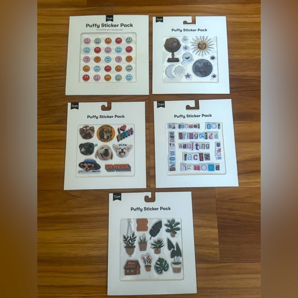 5 Count- Puffy Sticker Packs